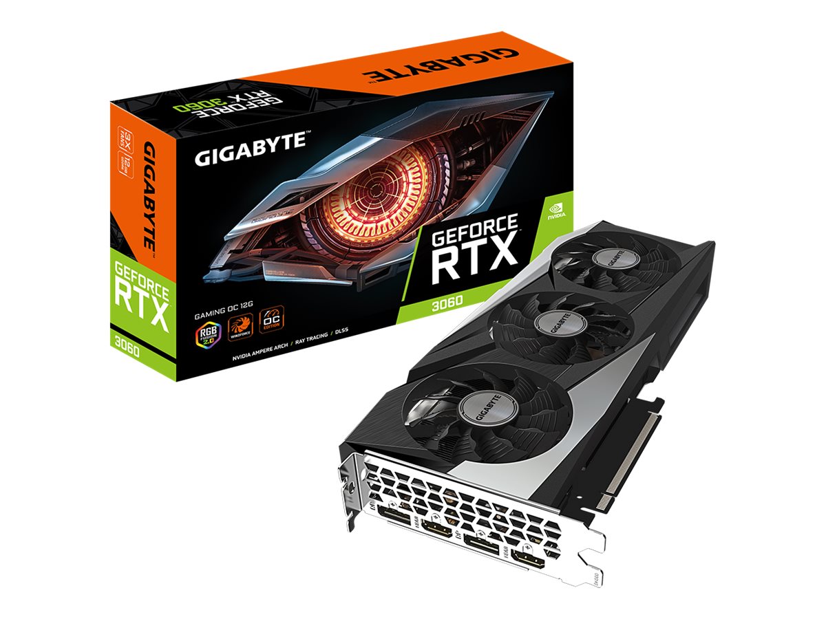 جيجابايت جيفورس RTX 3060 جيمينج OC 12GB 192bit 3xDP 3xHDMI LHR