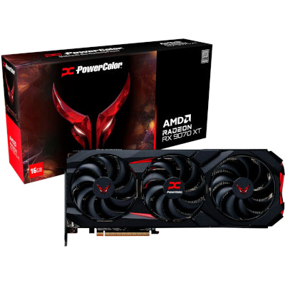 PowerColor Radeon RX 9070 XT Red Devil 16GB OC, Placa Gráfica (preto, RDNA4, GDDR6, 3x DisplayPort, 1x HDMI 2.1)