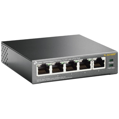 TP-LINK Switch TL-SG1005P 5xGBit (4xPoE / 65W) Não Gerido