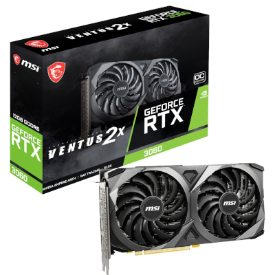 MSI GeForce RTX 3060 VENTUS 2X 12G OC, Grafikkarte (3x DisplayPort, 1x HDMI 2.1)